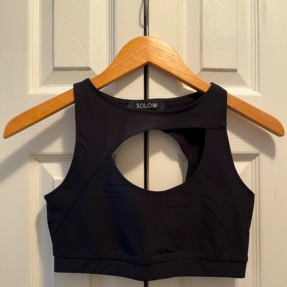Solow Cut Out Black Sports Bra